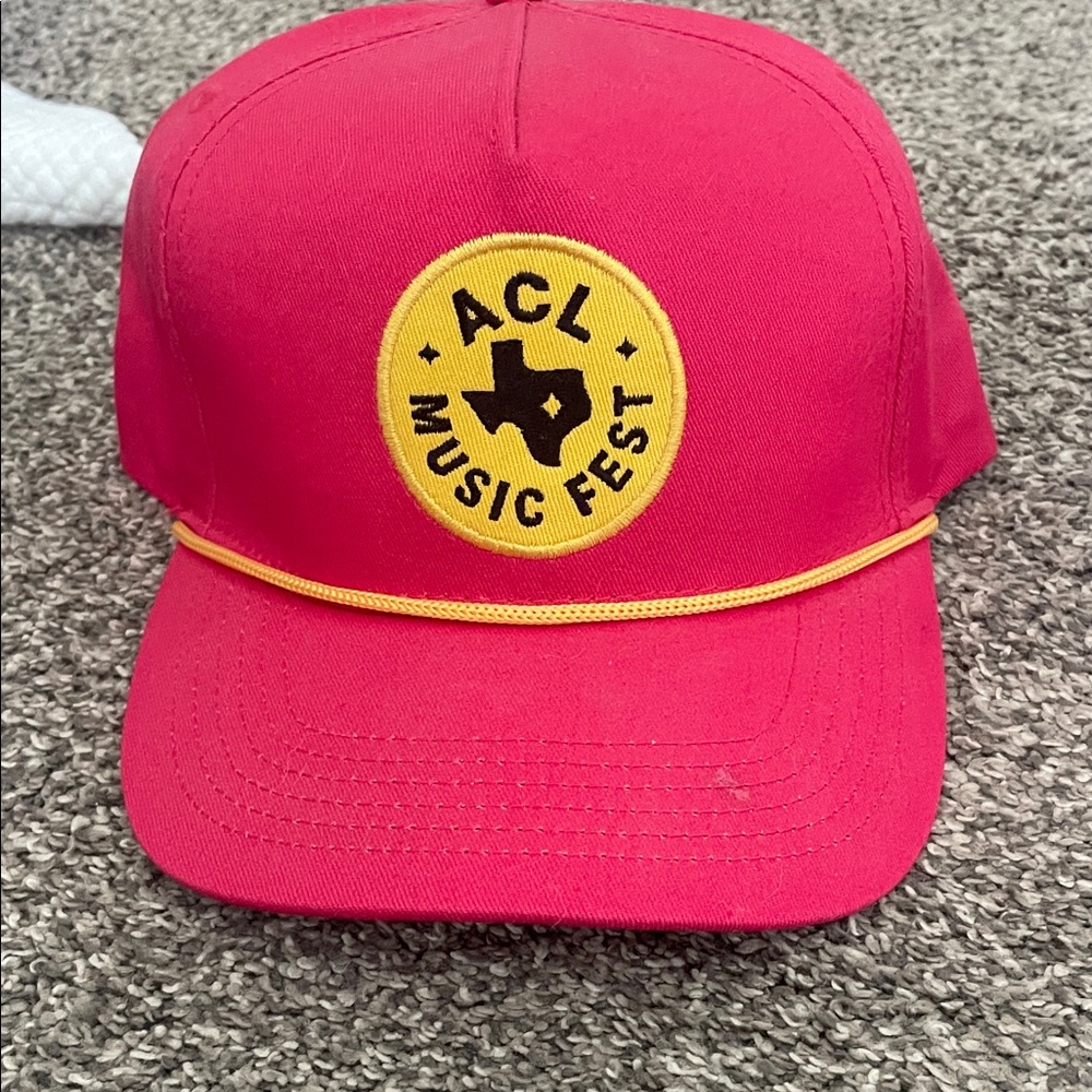 ACL Music Fest Red Snapback Cap with Yellow Patch